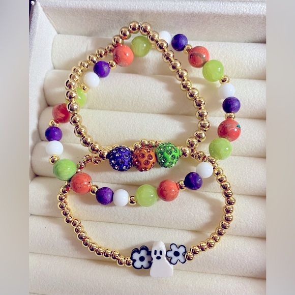 Halloween ghost stack of 3 bracelets - Picture 1 of 1